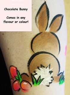 Brown Bunny Easy and fun body painting DIY and many ideas. Check my board for other ideas for this Easter or other holidays Christmas Face Painting, Brown Bunny, Easter Stuff