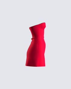 Nothing is sexier than a little red dress ❤️ Made from a fully lined, wool-like suiting fabric and complete with gripper tape - this red strapless mini dress exudes a passionate kind of energy that everyone will be drawn to 💋 Red Strapless Mini Dress, Red Tube Dress, Black Off Shoulder Top, Europe 2024, Red Strapless Dress, Jazz Fest, Welcome To The Future, Little Red Dress, Suiting Fabric