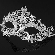 Luxury Silver Elegant Metal Laser Cut Venetian Halloween Ball Masquerade Mask | eBay Elegant Theater Masks For Halloween, Handmade Costume Accessories For Halloween Masquerade, Vintage Masquerade Costume Accessories For Halloween, Vintage Costume Accessories For Carnival, Handmade Halloween Masks, Vintage Masquerade Mask For Carnival, Vintage Masquerade Mask For Halloween Costume Party, Silver Gothic Masks For Halloween, Carnival Themed Masquerade Mask