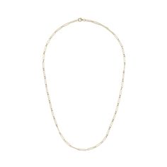 Skip and a Jump Chain - Fewer Finer Classic Figaro Chain Bracelet With Oval Links, Classic Round Paperclip Chain Necklace, Elegant Figaro Chain Link Bracelet, Classic Link Chain Necklace With Delicate Chain, Elegant Figaro Chain Link Necklace, Classic Delicate Link Chain Necklace, Minimalist Oval Link Necklace With Hooks, Minimalist Gold Necklace With Hooks And Links, Classic Link Necklaces With Paperclip Chain