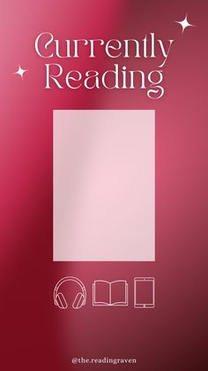 the book cover for currently reading with an image of a red background and white text