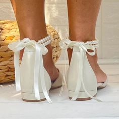 Olivia Mark - White Pearl Ribbon Flat Bridal Shoes Dance Shoes Bridal Flats Shoes, Flat Bridal Shoes, Ribbon Flats, Pearl Ribbon, Casual Athletic Shoes, Wedding Shoes Comfortable, Bridal Flats, Wedding Shoes Flats, Chunky Heel Pumps