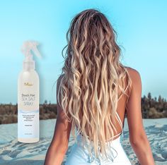 Delúvia Beach Hair Salt Spray gives your hair a wavy, textured look like you just came from a day at the beach. This formula gives body and definition while adding some hair-healthy moisture and vitamins.Simply spray from your roots to the ends on damp or dry hair, then scrunch sections of your hair to create texture and movement, for a casually messy look. Let air dry or blow dry on lowest setting. Bouncy hair as if you just stepped off the beach! Creates textured beach waves with a soft, matte Waves Perm, Textured Beach Waves, Beach Balayage, Aesthetic Braids, Perm Ideas, Beachy Blonde, Surf Hair, Birthday 21, Surfer Hair