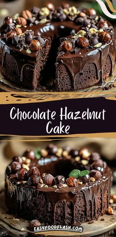 A rich and decadent cake made with moist chocolate layers, filled with a smooth chocolate hazelnut buttercream frosting, and finished with a luscious chocolate drip. Perfect for chocolate lovers and an indulgent treat for any special occasion.