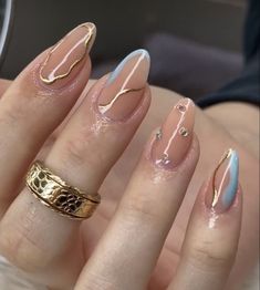 Korean Nails, Chic Nails, Chrome Nails, Cute Acrylic Nails, Wedding Nails, Trendy Nails, Almond Nails