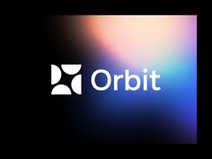 the orbitt logo is shown on a black background with blue and pink blurry