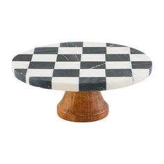 Mud Pie Checkered Marble Pedestal | Cornell's Country Store Checkered Kitchen Decor, Checkered Cake, Marble Pedestal, Pedestal Cake Plate, Beautiful Compliments, Dessert Presentation, Cake Dome, Hosting A Dinner Party, Serveware Entertaining