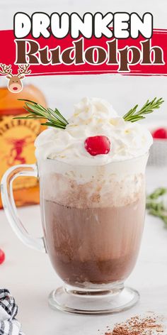 a drink with whipped cream and cherries on top