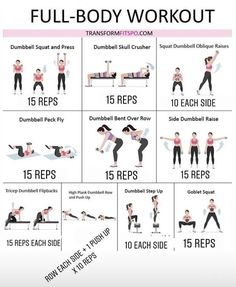 the full body workout for women is shown in this poster, which shows how to do it