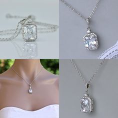 #weddings #jewelry #necklaces #weddingjewelry #crystalnecklace #bridaljewelry #bridesmaidsjewelry #crystalpendant #bridalnecklace #weddingnecklace #bridalaccessories #czbridalnecklace #crystaljewelry #pendantnecklace #bridaljewellery Elegant Rectangular Pendant Necklace For Wedding, Emerald Cut Cubic Zirconia Wedding Jewelry, Elegant Rectangular Pendant Jewelry For Wedding, Square Cut Jewelry With Diamond Accents For Wedding, Elegant Rectangular Necklaces For Wedding, Elegant Radiant Cut Jewelry For Weddings, Elegant Rectangular Wedding Necklaces, Silver Necklace With Rectangular Pendant For Wedding, Sterling Silver Rectangular Pendant Jewelry For Wedding