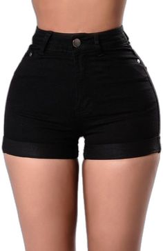 Black Cotton Jeans With Short Leg, Black Cotton Jeans With Short Legs, Black Denim Short Length Pants, Trendy Black Short Length Pants, Trendy Black Short Jeans, Casual Black Stretch Jean Shorts, Trendy Black Cropped Pants, Casual High Rise Black Shorts, Black Fitted Jean Shorts Casual Style