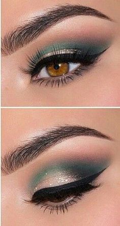 Schöner Make-Up Look in Grün aber dennoch dezent. Ideal für grüne und braune Augen geeignet. Makeup For A Emerald Green Dress, Make Up For Hunter Green Dress, Simple Makeup For Green Dress, Eye Makeup For Light Green Dress, Briadsmaid Make Up, Emerald Green And Gold Eyeshadow, Emerald Green And Silver Makeup, Prom Makeup For Green Dress Full Face, Wedding Guest Makeup Green Dress