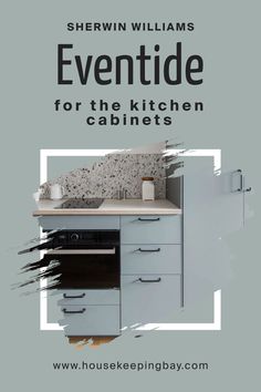 Eventide SW 9643 for the Kitchen Cabinets by Sherwin-Williams Best Cabinet Paint, Light Marble, Wooden Countertops, Painting Countertops, Cabinet Paint Colors