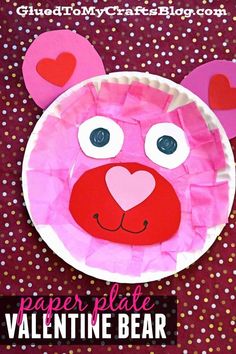 paper plate valentine bear craft for kids to make