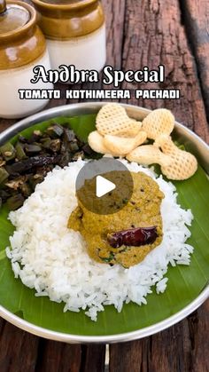 an image of food on a plate with rice and crackers