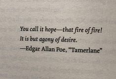 an old typewriter with the words you call it hope - that fire of fire