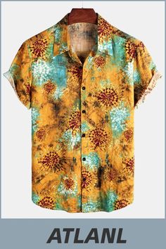 Great for summer vacation, daily leisure, sun beach, travel, rock parties, concert, streetwear, stage performance, dating, urban style, themed parties etc. Relaxed Fit Collared Hawaiian Shirt For Summer, Relaxed Fit Hawaiian Shirt With Collar For Summer, Summer Casual Hawaiian Shirt, Relaxed Fit Short Sleeve Shirt With Casual Collar, Cotton Hawaiian Button-up Shirt For Beach, Casual Collar Cotton Camp Shirt For Vacation, Summer Printed Shirt With Spread Collar, Summer Hawaiian Shirt With Relaxed Fit, Summer Hawaiian Camp Shirt With Button Closure