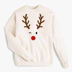 Minimal Reindeer graphic on front of sweatshirt. Perfect for all your Holiday activities for the entire family (tree lightings, holiday parties, Santa photos etc.) to show off your love for the Holiday spirit! Adult Sizes S-XXL (unisex sizing) Youth Sizes S-XL (unisex sizing) Sweatshirt colors vary. Gildan 18000 Heavy Blend, Port & Co, Jerzzees (availability varies) 50/50 cotton/polyester Classic, unisex fit 1x1 rib with spandex Shipping || All orders over $35 ship for free! We will combine shipping and refund for any shipping overages. Orders will be shipped from our store in California within 1-2 business days. Return Policy || Exchanges and returns welcome. Buyer pays return shipping. About The Bespokery X Fashion Camp || The Bespokery, founded in 2023, is a custom apparel company desig Christmas Sweatshirt Ideas, Reindeer Sweatshirt, Matching Christmas Sweaters, Family Christmas Sweaters, Ugly Sweater Diy, Cream Sweatshirt, Sweatshirt Colors, Reindeer Sweater, Sweatshirt Ideas