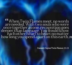 a blue heart with the words, when tyn flanes met no words are needed