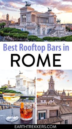 the best rooftop bars in rome, italy with text overlay that reads best rooftop bars in rome