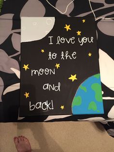 a handmade card with the words i love you to the moon and back