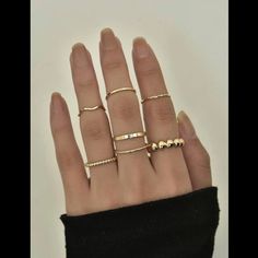 New. Never Used. Trendy Stackable Rings For Everyday, Trendy Metal Stackable Rings For Everyday, Trendy Stackable Rings With Simple Design, Trendy Simple Design Ring Jewelry, Trendy Simple Ring Jewelry, Hand Jewelry Rings, Gold Rings Simple, Gold Rings Stackable, Classy Jewelry