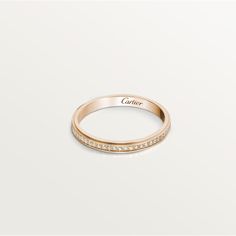 Cartier - Cartier d'Amour wedding band - Ring Woman Pink gold/Diamond - Cartier d'Amour wedding band, rose gold (750/1000), set with 56 brilliant-cut diamonds totaling 0.15 carat. Width: 2.3 mm (for size 52). Please note that the carat weight, number of stones and product dimensions will vary based on the size of the creation you order. For detailed information please contact us. Cartier Rose Gold Wedding Ring, Luxury Cartier Rose Gold Diamond Ring, Elegant Cartier Jewelry For Promise, Cartier Yellow Gold Diamond Wedding Ring, Cartier Yellow Gold Wedding Diamond Ring, Luxury Cartier Diamond Ring With Round Band, Cartier Wedding Diamond Ring Vvs Clarity, Cartier Diamond Ring With Vvs Clarity For Wedding, Cartier Wedding Diamond Ring With Vvs Clarity