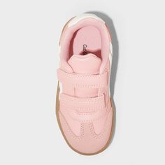 Add some throwback vibes to your little one's shoe wardrobe with these Dakota Retro Court Sneakers from Cat & Jack™. These closed-toe sneakers boast a faux-leather upper, round toe, and soft polyester mesh fabric insole and lining. Enhanced with a double-strap front with hook-and-loop fastening, the shoes lend an adjustable fit to keep your toddler comfortable all day. Cat & Jack™: Designed for all children so you can trust it's made for yours. Shoe Wardrobe, Rubber Shoes, Baby Shorts, 4 Kids, Knit Shorts, Cat & Jack, Short Girls, Toddler Outfits, Mesh Fabric