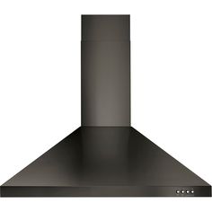 a stainless steel range hood on an isolated white background