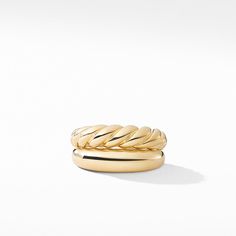 David Yurman Pure Form Stack Rings in 18K Gold David Yurman Ring, Stack Rings, Designer Rings, Pure Form, Women's Rings, Gold Collection, Rings For Women, High Jewelry, How To Make Ornaments