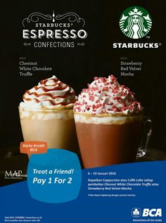 starbucks coffee menu with two drinks on it