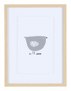 a framed print with a bird on it's face and dots in the beak