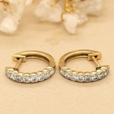 ad eBay - Diamond Huggie Hoop Earrings in 18k Gold. - Buy Now, click the link (eBay) Huggie Hoop Earrings, Shades Of White, Fine Earrings, London Blue Topaz, London Blue, Diamond Halo, Fine Jewellery Earrings, Halo Diamond, Pear Shaped