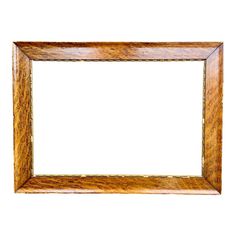 an empty wooden frame on a white background