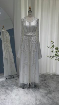 Luxury Moroccan Kaftan Ivory Evening Dresses for Women Wedding Party Elegant Long Sleeve Muslim Arabic Formal Dress – DreamyVow Elegant Floor-length Ceremony Gown, Floor-length Dress For Eid Ceremony, Elegant Off White Festive Gown, Floor-length Gown With Pearl Embroidery For Eid, Floor-length Pearl Embroidered Gown For Eid, Elegant Off-white Festive Gown, Off White Floor-length Dresses For Wedding, Off White Floor-length Wedding Dress, Elegant White Wedding Dress For Ceremony