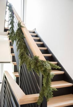 Soft touch artificial cedar pine garland 8’ - Greenery Marketgreenery84698 Stairs Garland, Cedar Greenery, Seasonal Room Decor, Garland For Christmas, Cedar Garland, Seasonal Room, Winter Garland, House Staircase, Norfolk Pine