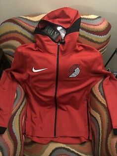 NIKE THERMA FLEX Portland Trail Blazers 🏀 NBA Hoodie Jacket NWT Size XL Mens | eBay Nike Hoodie Track Jacket For Streetwear, Nike Windproof Hooded Sports Jacket, Nba Varsity Jacket, Lebron James Varsity Jacket, Nba X Jordan Jersey, Nba Jacket, Nike Nfl, Salute To Service, Portland Trailblazers