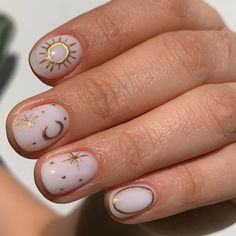 Sun Nails, Hello Nails, Moon Nails, Subtle Nails, Minimal Nails, Cute Gel Nails, Nail Studio, Beauty Nail