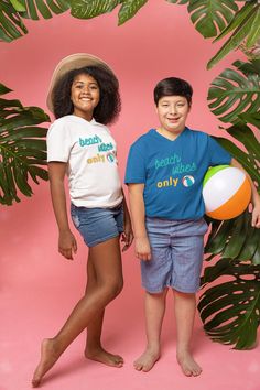 "ABOUT OUR Beach Vibes Shirt For Kids   👉 Kid T-shirt - 100% Airlume combed and ringspun cotton  - Soft cotton and quality print make users fall in love with it over and over again.  - These t-shirts have-ribbed knit collars to bolster shaping. - Printed and shipped from the USA CARE INSTRUCTIONS - Wash inside out with like colors. - Tumble dry or hang to dry. - Try not to iron directly over the design. Iron if necessary!  HOW TO ORDER  1) Please, check and review all photos  2) Choose your sweatshirt or t-shirt style, color, and size 3) Click add to cart. You can go back and follow the same steps to add more items to your cart 4) Click \"Proceed to check out\"  5) Add your shipping address and choose your shipping method. (PLEASE check your current address.) 6) You can write a note to th Beach Tshirt, Cute Summer Shirts, Kids Beach, Beach T Shirts, Beach Kids, Beach Vibes, Beach Shirts, Beach Vibe, Kids Tops