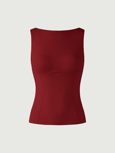 Ogl Plantive™ Bustier Boatneck Open-Back Brami Tank – OGLmove Red Top Aesthetic, Capsule Wardrobe Essentials, Red Tank Top, Book Clothes, Bra Pads, Capsule Outfits, Red Tank, Red Tank Tops, Young Justice