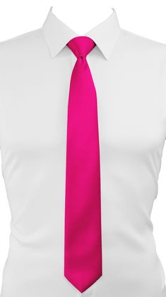 a white shirt with a pink tie on it