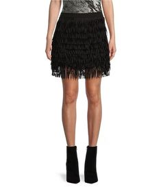 Guess Yuzi Mid Rise Layered Fringe Skirt | Dillard's Layered Fringe, Fringe Skirt, Famous Models, Advertising Campaign, Dillard's, Lifestyle Brands, Clothing Accessories, Mid Rise, Latest Trends