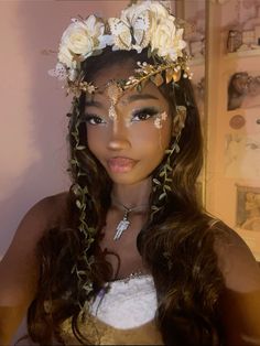 Ethereal Face Claim, Aphrodite Makeup Goddesses, Majestic Makeup, Pink Cottage House, Black Faerie, Aphrodite Makeup, Winx Club Style, Plant Goddess, Alt Egirl