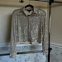 Size Small Brand New, Never Worn Button Up Sequin Blouse. Wear It As Cardigan Over A Dress Unbuttoned Or As A Button Up Shirt . Sample Sale Item, Unbranded Sequin Blouse, Button Up Shirts, Button Up, Shirt Blouses, Top Blouse, Sparkle, Brand New, Womens Tops, Dresses