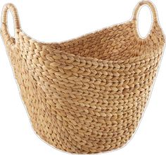 a large woven basket with two handles