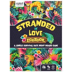 stranded in love board game with jungle survival date night board game on the front cover