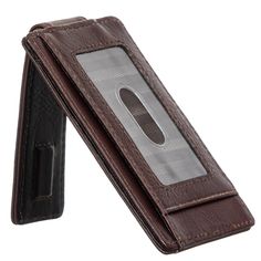 Cambridge Full Grain Leather Money Clip with Card Wallet - leathersilkmore.com Luxury Brown Wallets With Main Compartment, Money Clips For Men, Mens Money Clip Wallet, Full Grain Leather Wallet, Leather Money Clip, Silver Money Clip, Leather Money Clips, Money Clips, Clip Cards