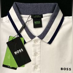 New Hugo Boss Polo Shirt Xl Slim Fit 3 Button Chest: Inches From Armpit To Armpit (This Very High Quality, Soft Pima Cotton Has A Good Amount Of Natural Stretch) No Returns - No Refunds - No Cancellations White Short Sleeve Polo Shirt With Button Closure, White Polo Shirt With Button Closure, White Collared Polo Shirt With Button Closure, White Polo Shirt With Button Closure For Work, White Button-up Polo Shirt For Work, White Casual Polo Shirt With Buttons, White Polo Collar Top With Buttons, Casual White Polo Shirt With Buttons, White Shirt With Button Closure And Collared Neckline