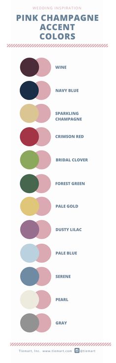 the color scheme for pink champagne colors is shown in red, white, and blue