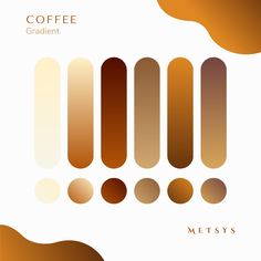 the coffee color chart is shown with different shades